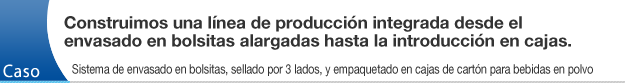 Construimos una línea de producción integrada desde el envasado en bolsitas alargadas hasta la introducción en cajas.